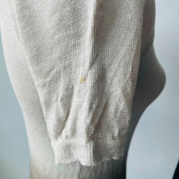 Theory Toraely Sag Harbor Ombre Sweater Linen Gray Size Petite Knit Short Sleeve - Picture 6 of 9